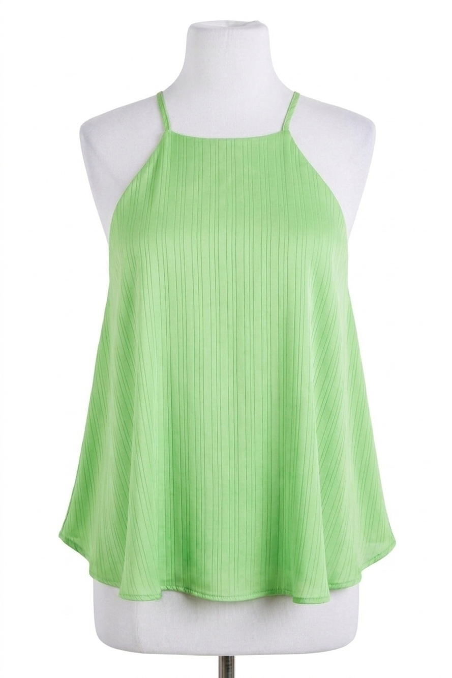 NEW SHE + SKY tone on tone striped satin cami top in pistachio